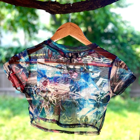 Anime Mesh Cropped Tee - Picture 4 of 4